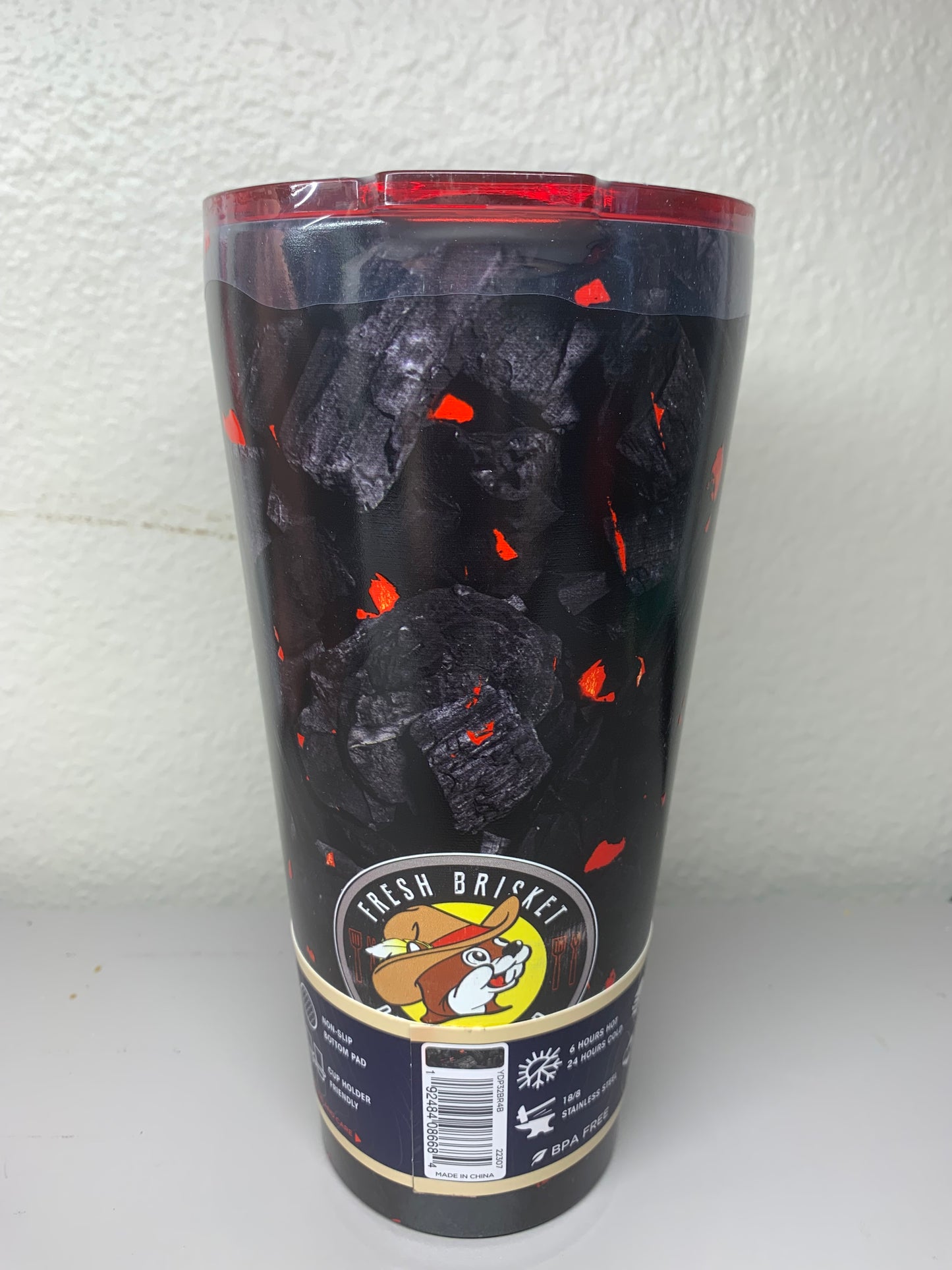 Buc-ees Limited Edition 32oz Hot Charcoals Grilling “Risk It For The Brisket” Stainless Steel