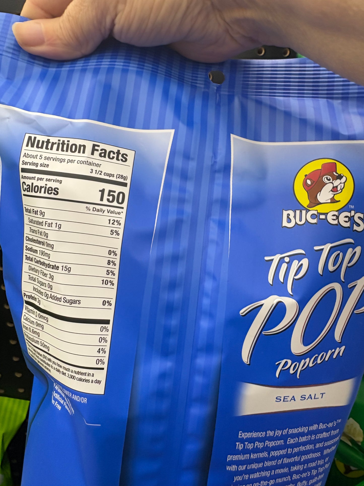 Bucees Tip Top Pop Popcorn Sea Salt Flavor
