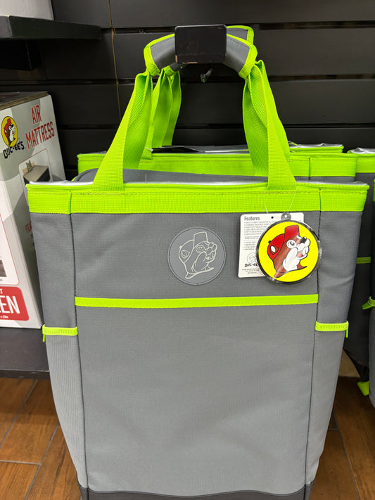 Buc-ee’s Gray and Green Dockside Backpack Cooler