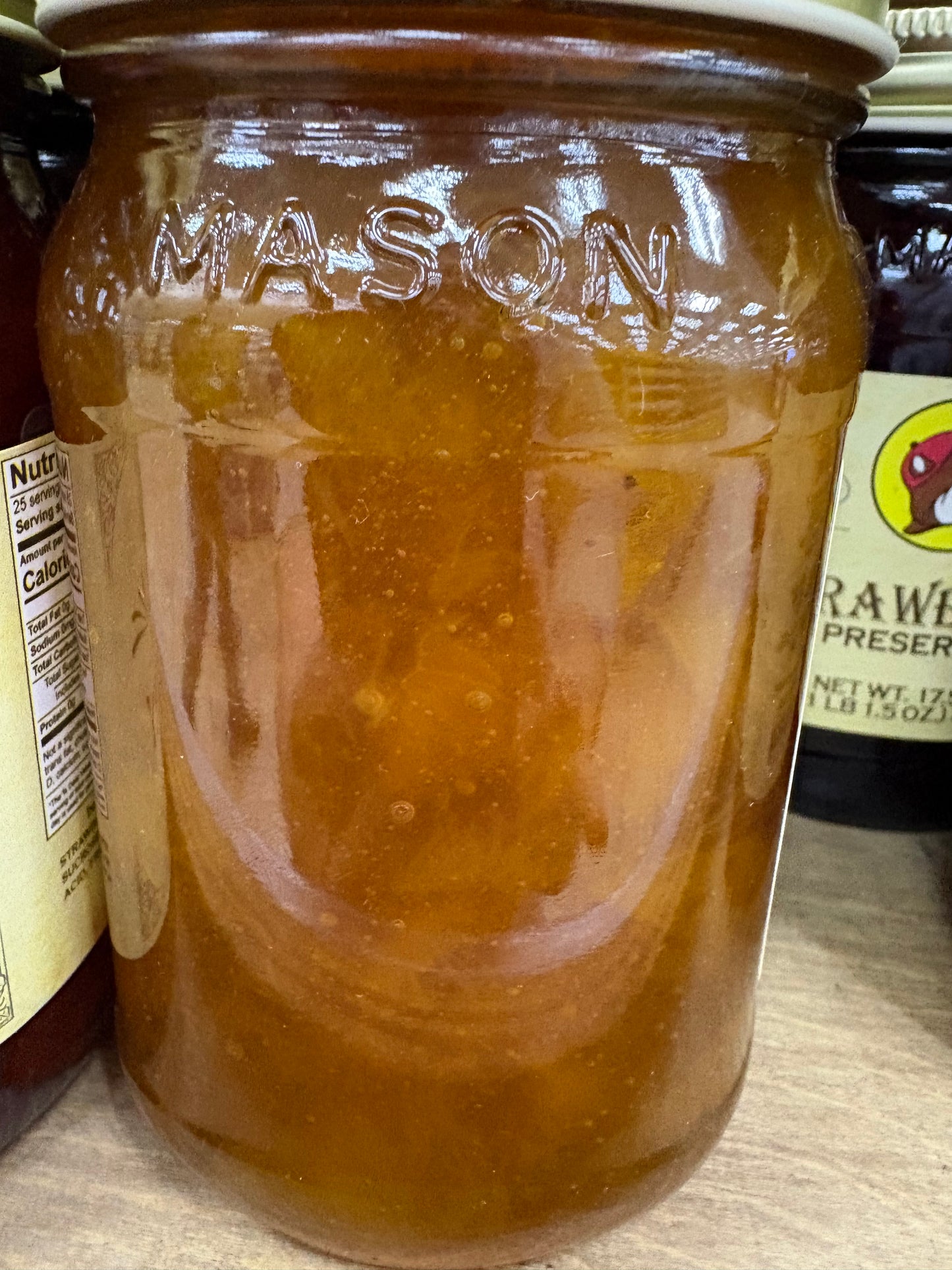 Buc-ees Peach Preserves 17.5oz Glass Jar