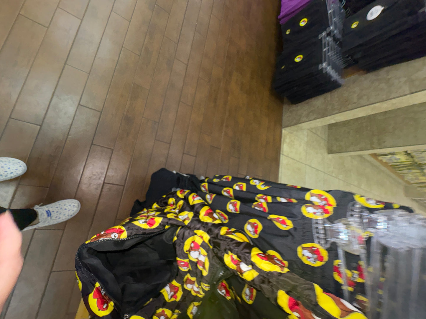Buc-ee’s Emblem Black Quilted Large Pocket Carry Bag with Quilted Straps
