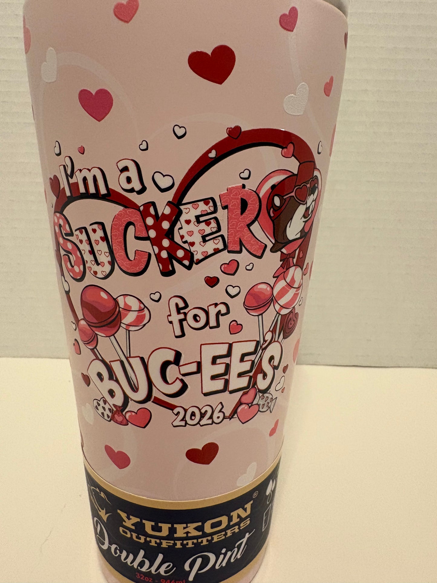 Buc-ee’s Valentine 2026 “I’m a Sucker for Buc-ee’s” 32oz Tumbler with Lid