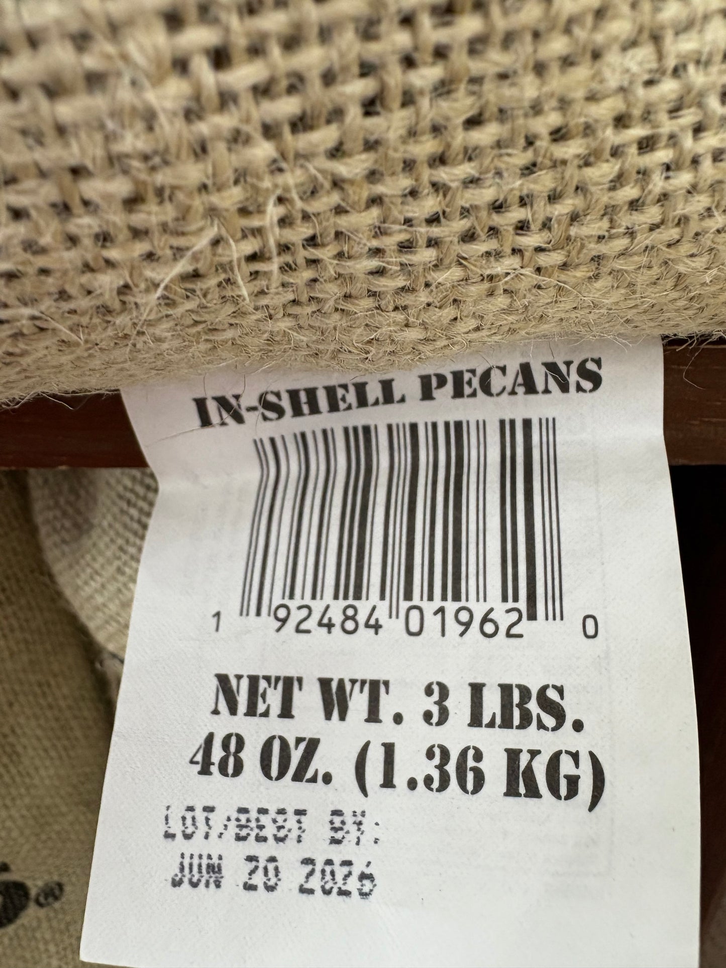 Buc-ee’s 3 lb Canvas Bag of In-Shell Pecans