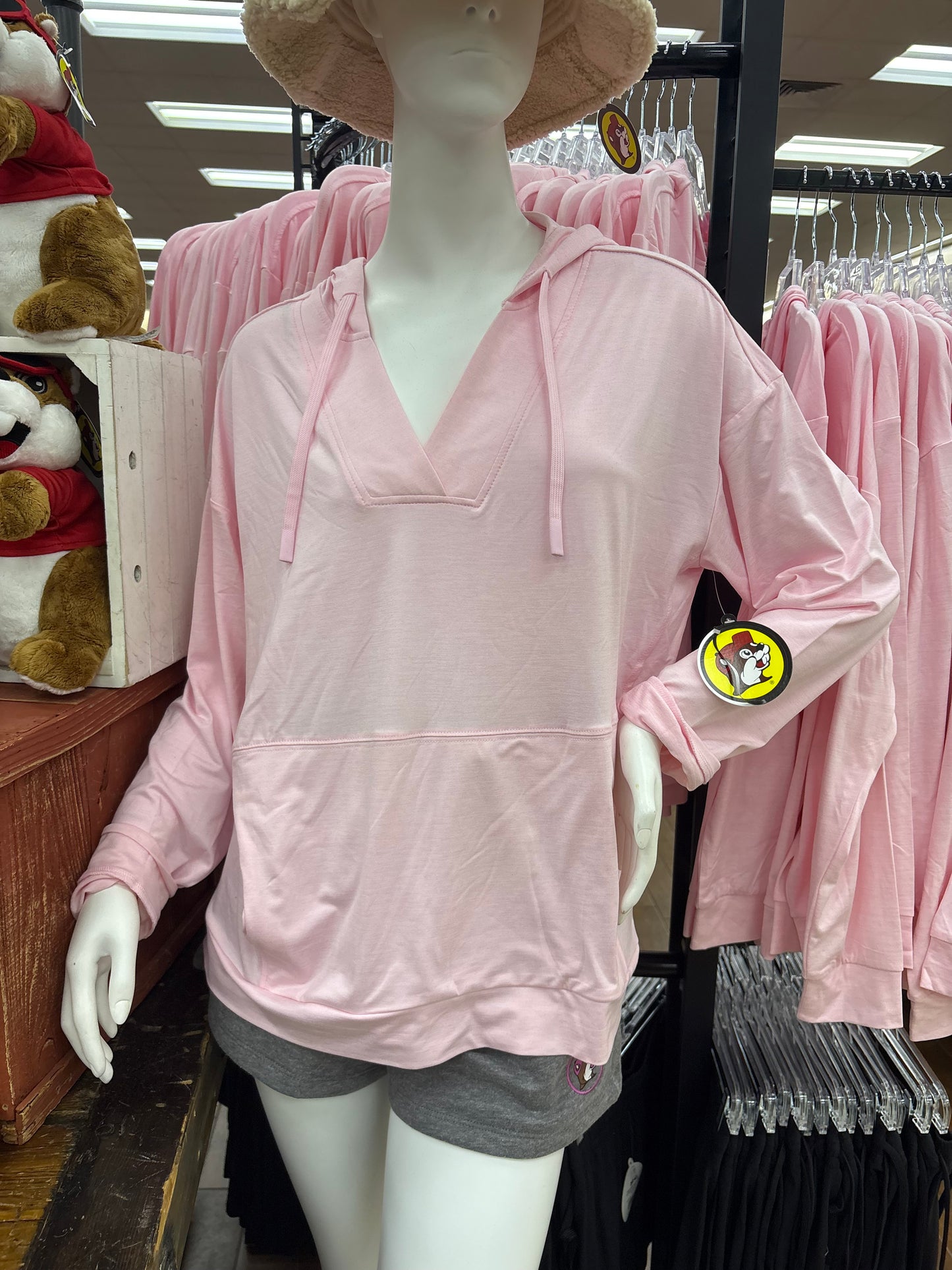 Buc-ee’s Pink Adult Lightweight Hoodie Long Sleeve