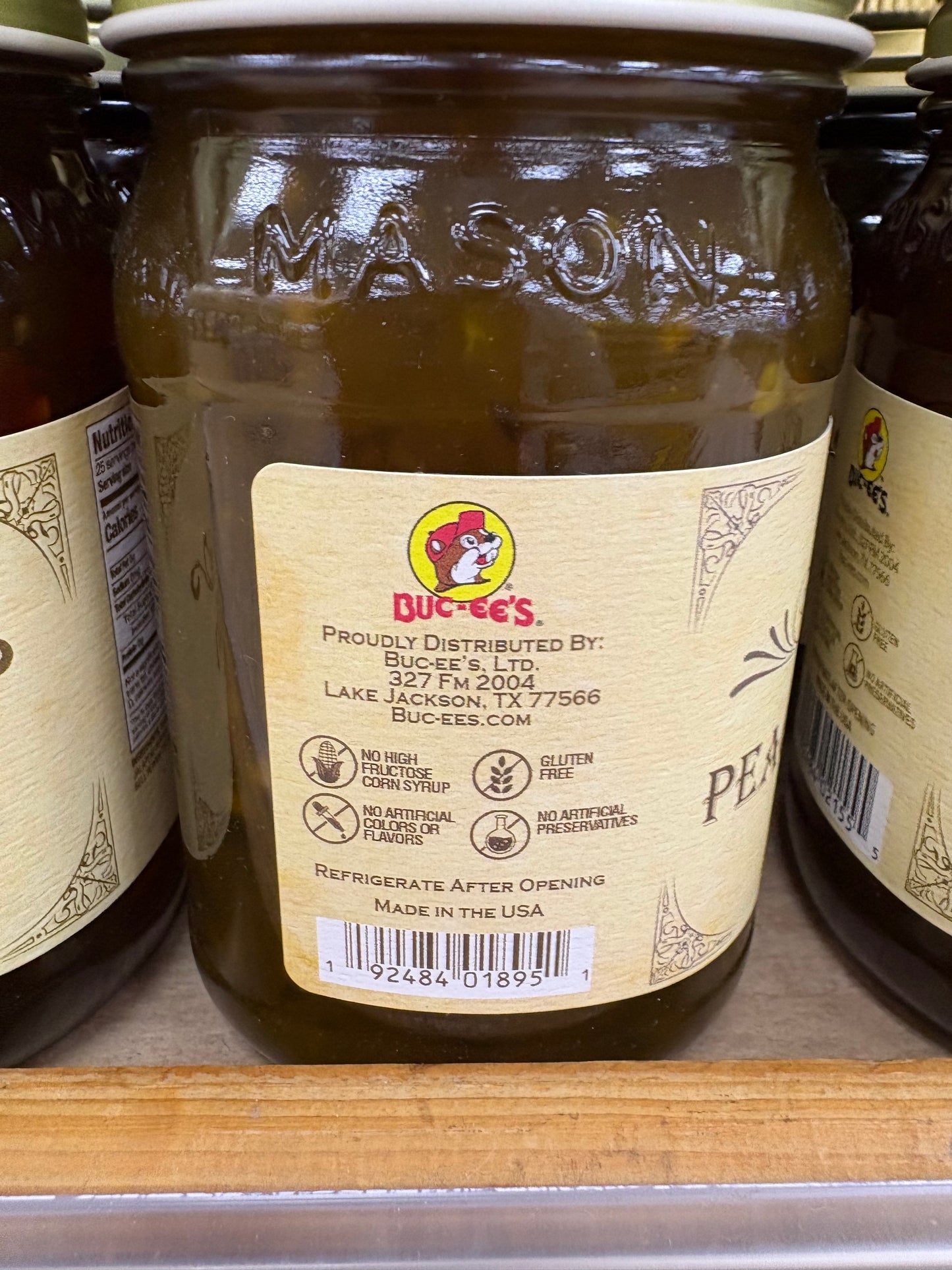 Buc-ees Peach Jalapeño Jelly 17.5oz Glass Jar