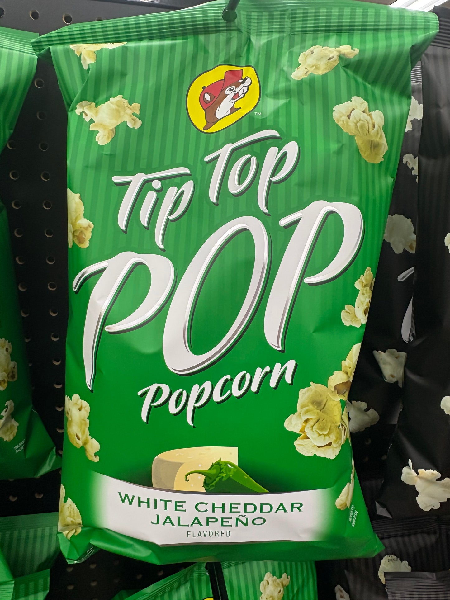 Bucees Tip Top Pop Popcorn White Cheddar Jalapeño Flavor 5 ounce Bag