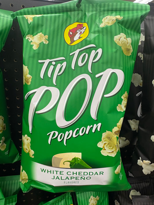 Bucees Tip Top Pop Popcorn White Cheddar Jalapeño Flavor 5 ounce Bag