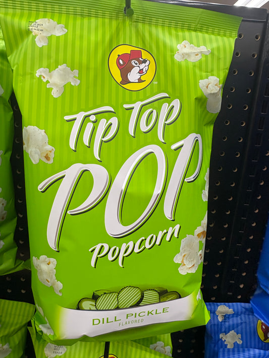 Bucees Tip Top Pop Popcorn Dill Pickle Flavored 5oz Bag