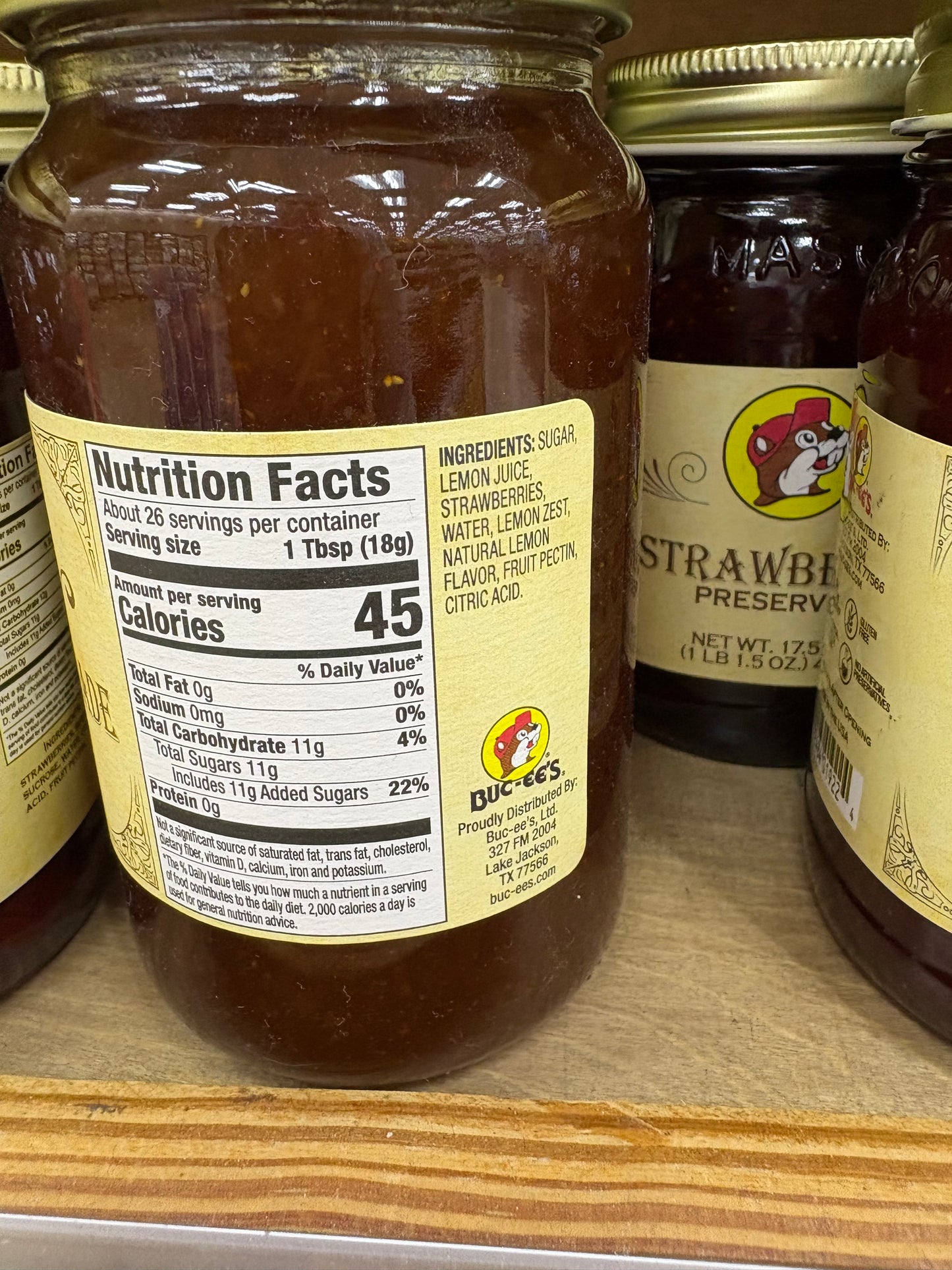 Buc-ee’s Strawberry Lemonade Jam 17oz Glass Jar