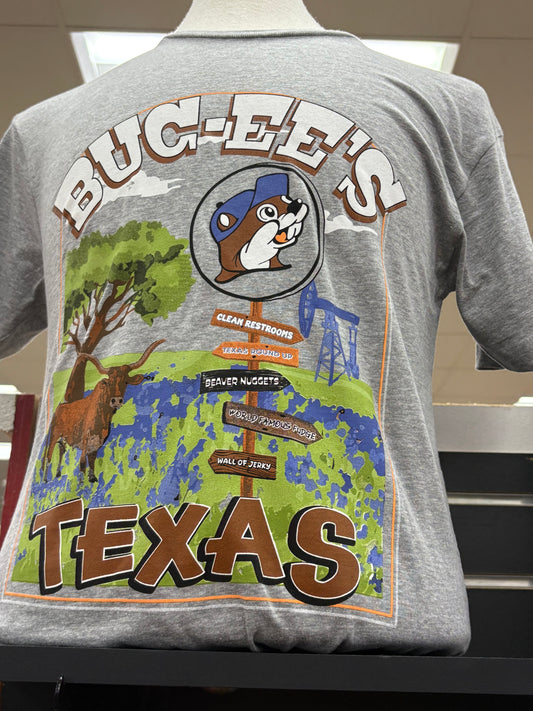Buc-ee’s Adult Gray Buc-ee’s Texas T-Shirt