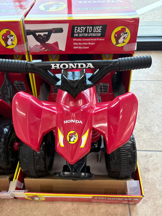 Buc-ee’s Red Honda TRX ATV For Small Child 2Miles per Hour