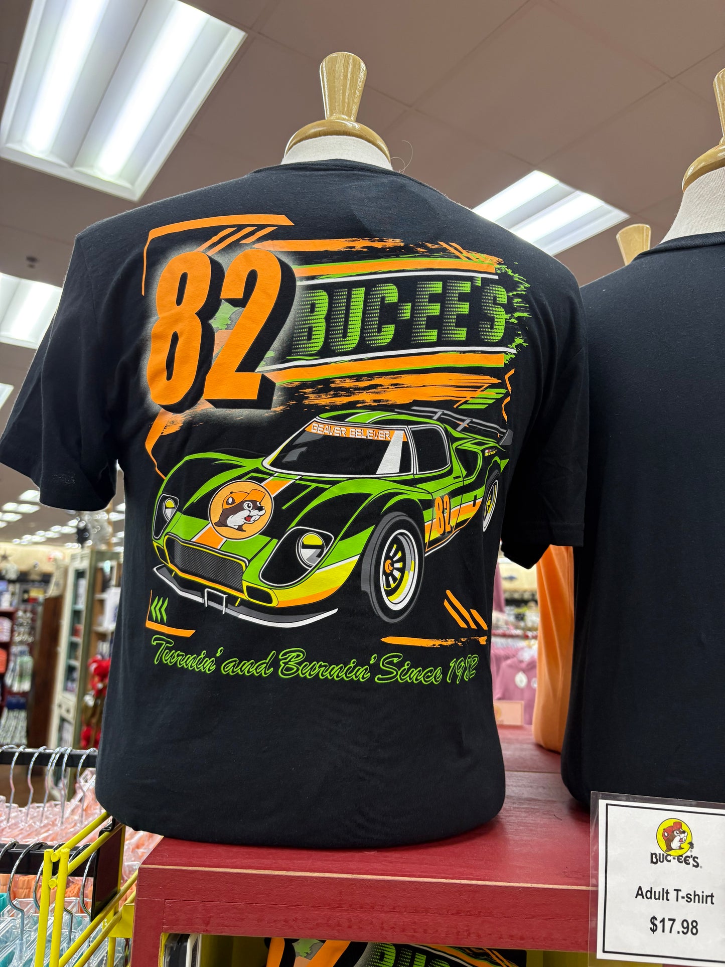 Buc-ee’s Adult Black “Turnin’ and Burnin’ Since 1982” T-shirt
