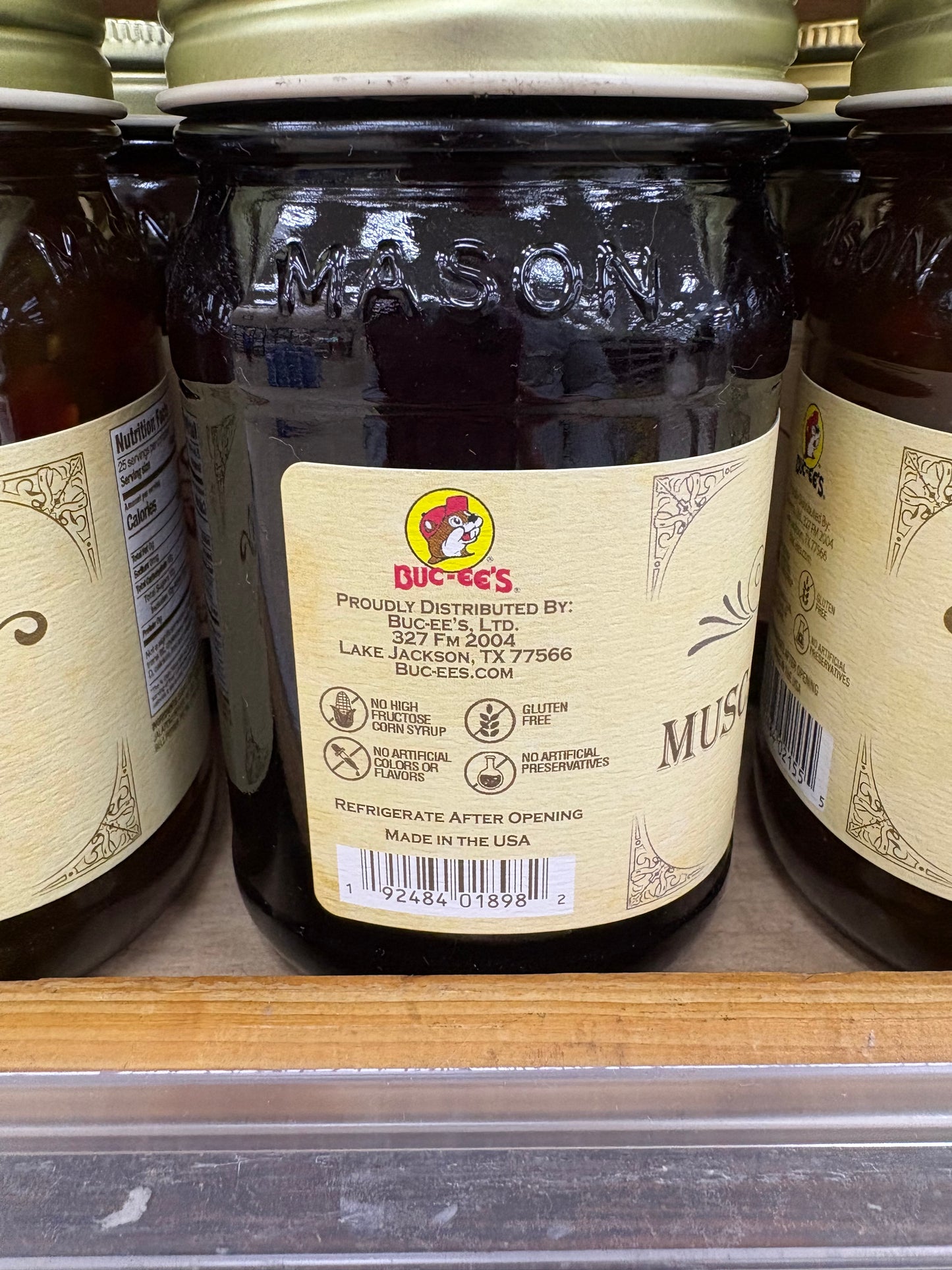 Buc-ee’s Muscadine Grape Jelly 17.5oz Glass Jar