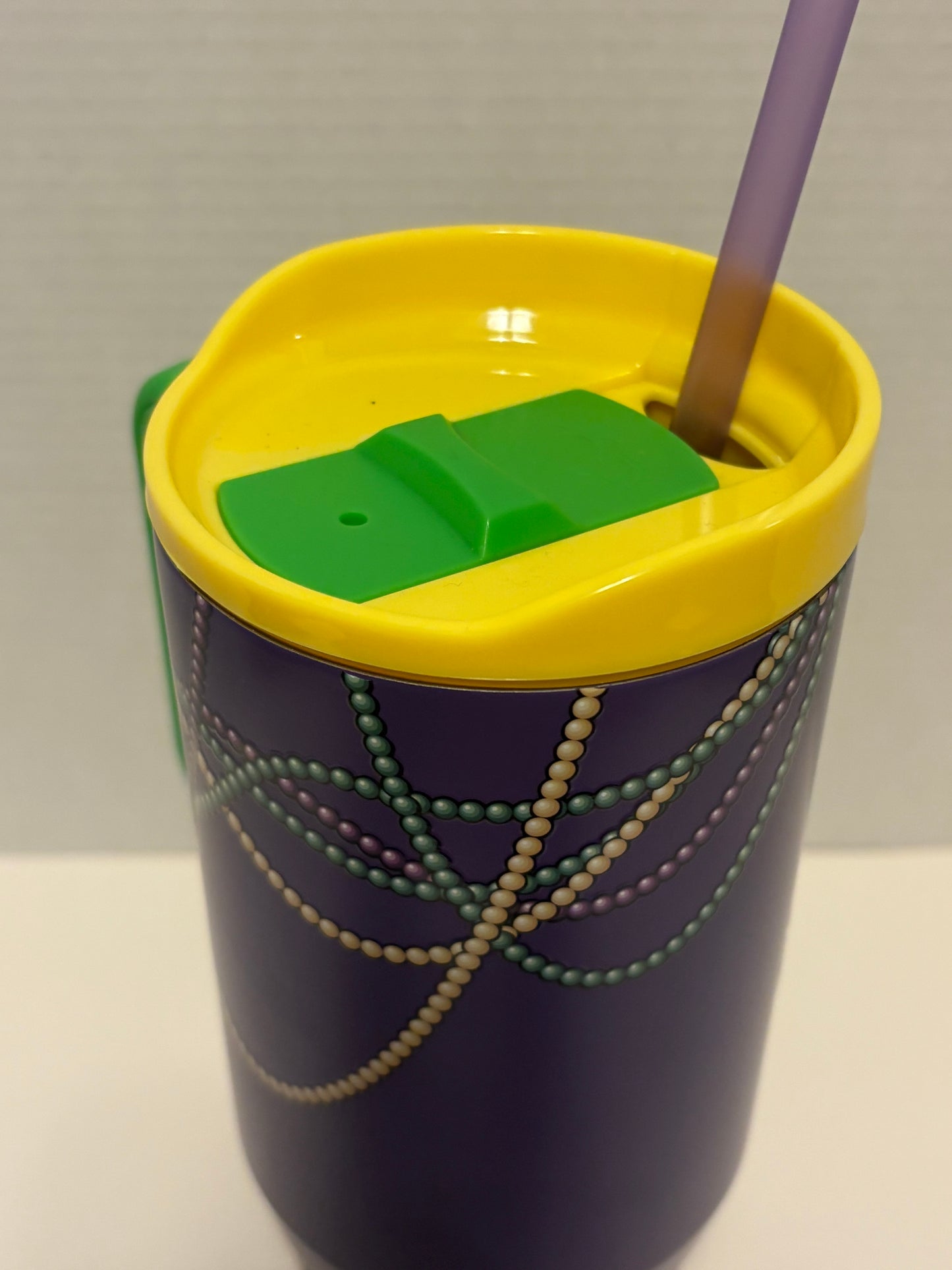 Buc-ee’s 2026 “Let the Good Times Roll” Purple Mardi Gras 40 oz Stainless Steel Tumbler with Lid, Straw and Handle