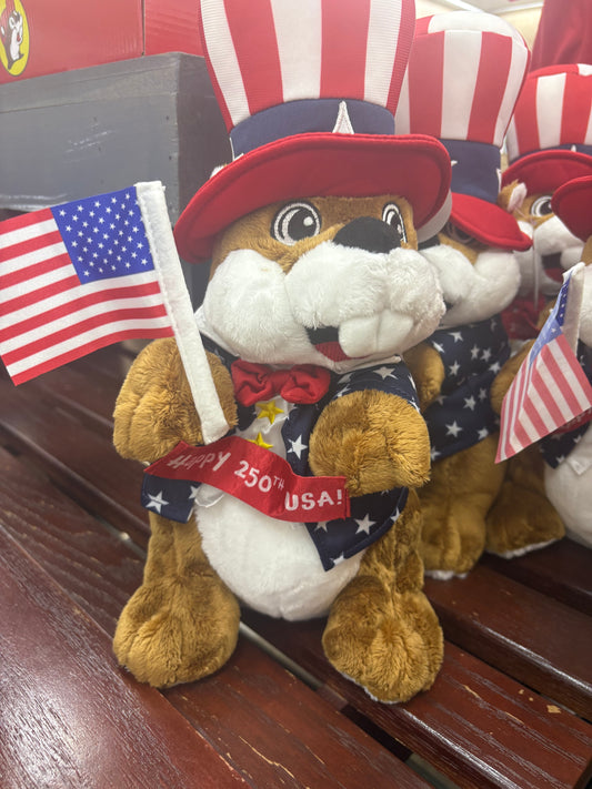 Buc-ee’s Limited Edition 250 Years 4th of July Patriotic Beaver Plushie