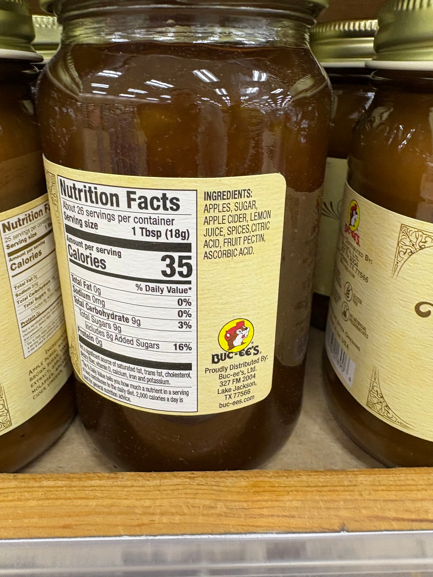 Buc-ee’s Apple Cider Jam 17oz Glass Jar