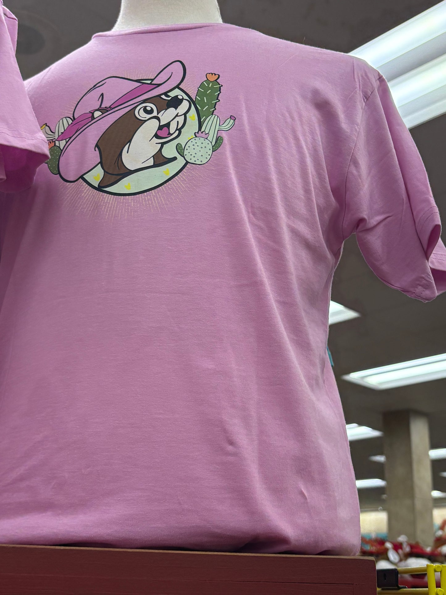 Buc-ee’s Pink Cotton Adult “Stuck on Buc-ee’s” T-Shirt
