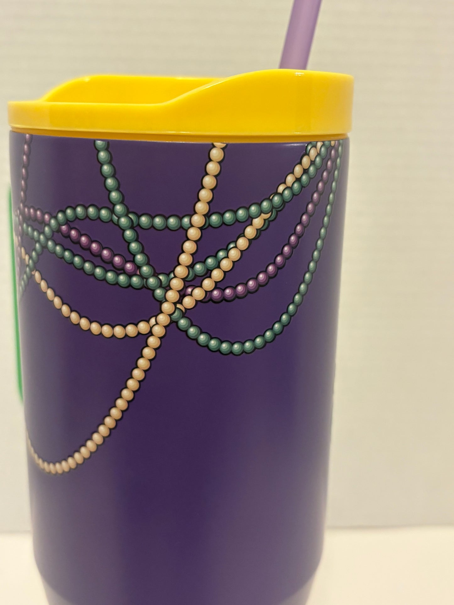 Buc-ee’s 2026 “Let the Good Times Roll” Purple Mardi Gras 40 oz Stainless Steel Tumbler with Lid, Straw and Handle