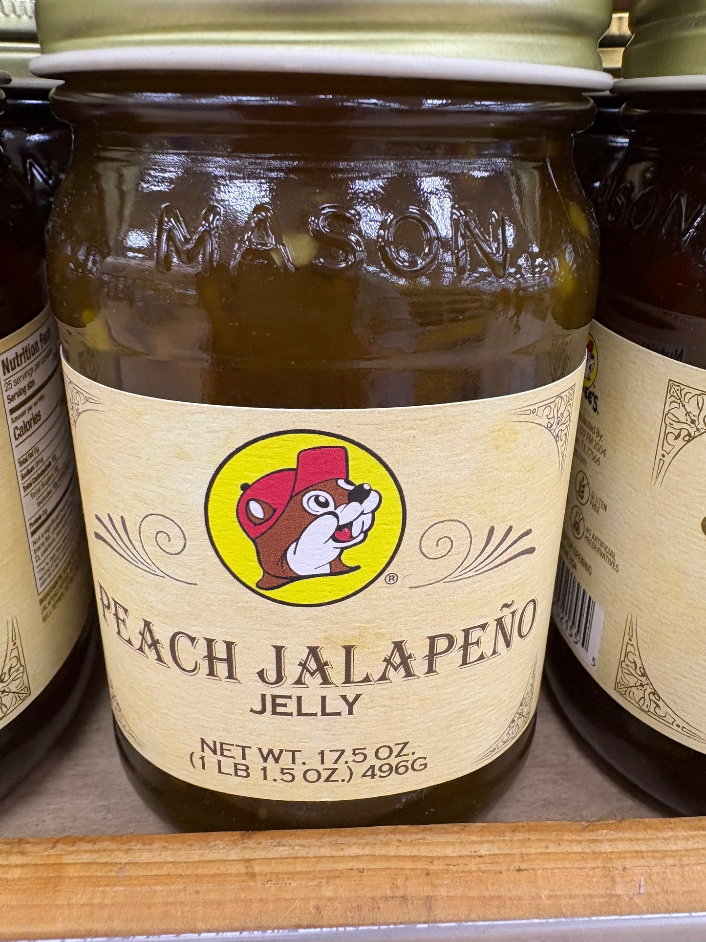 Buc-ees Peach Jalapeño Jelly 17.5oz Glass Jar