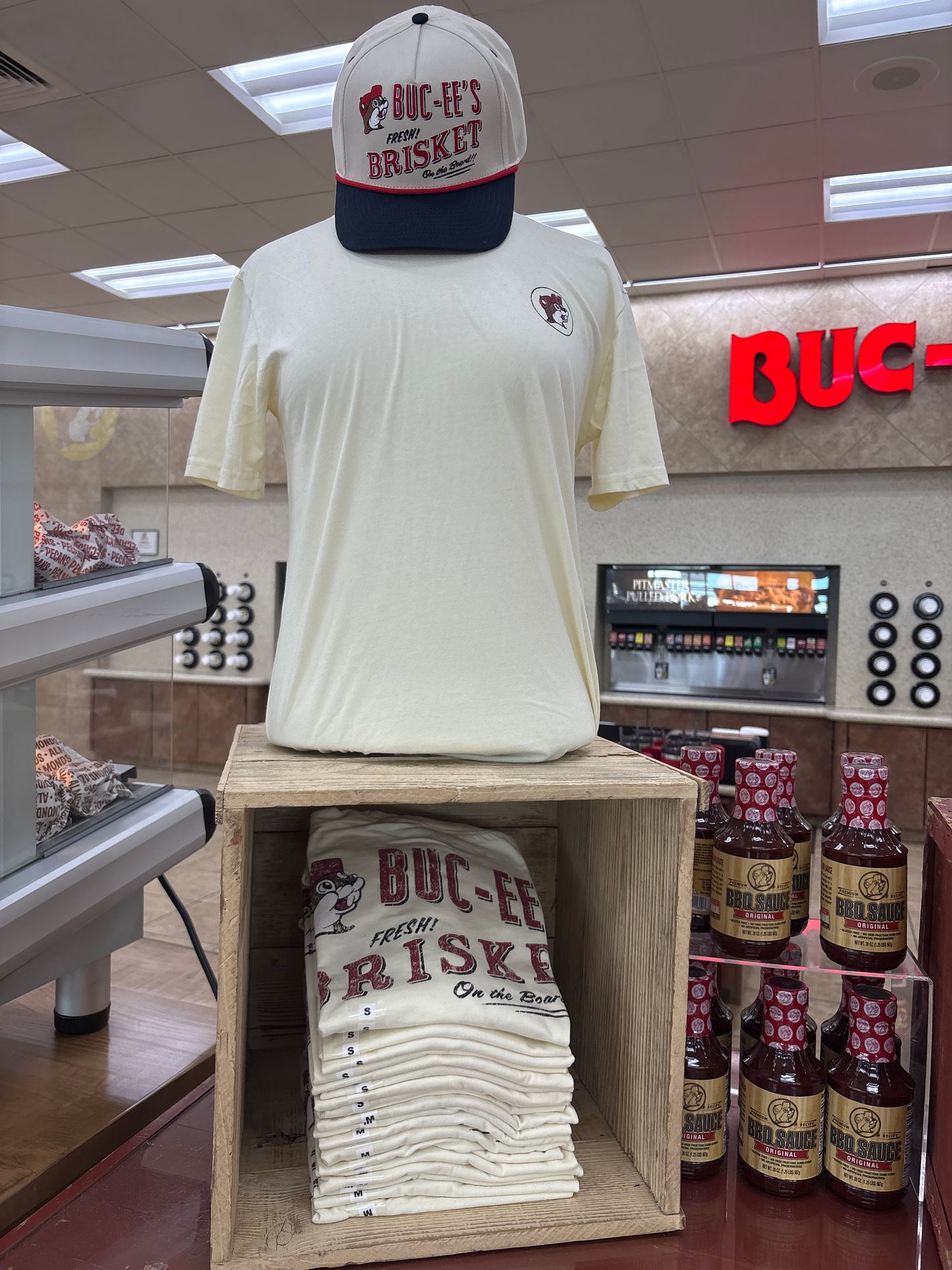 Buc-ee’s Adult “Buc-ee’s Brisket” Khaki T-shirt