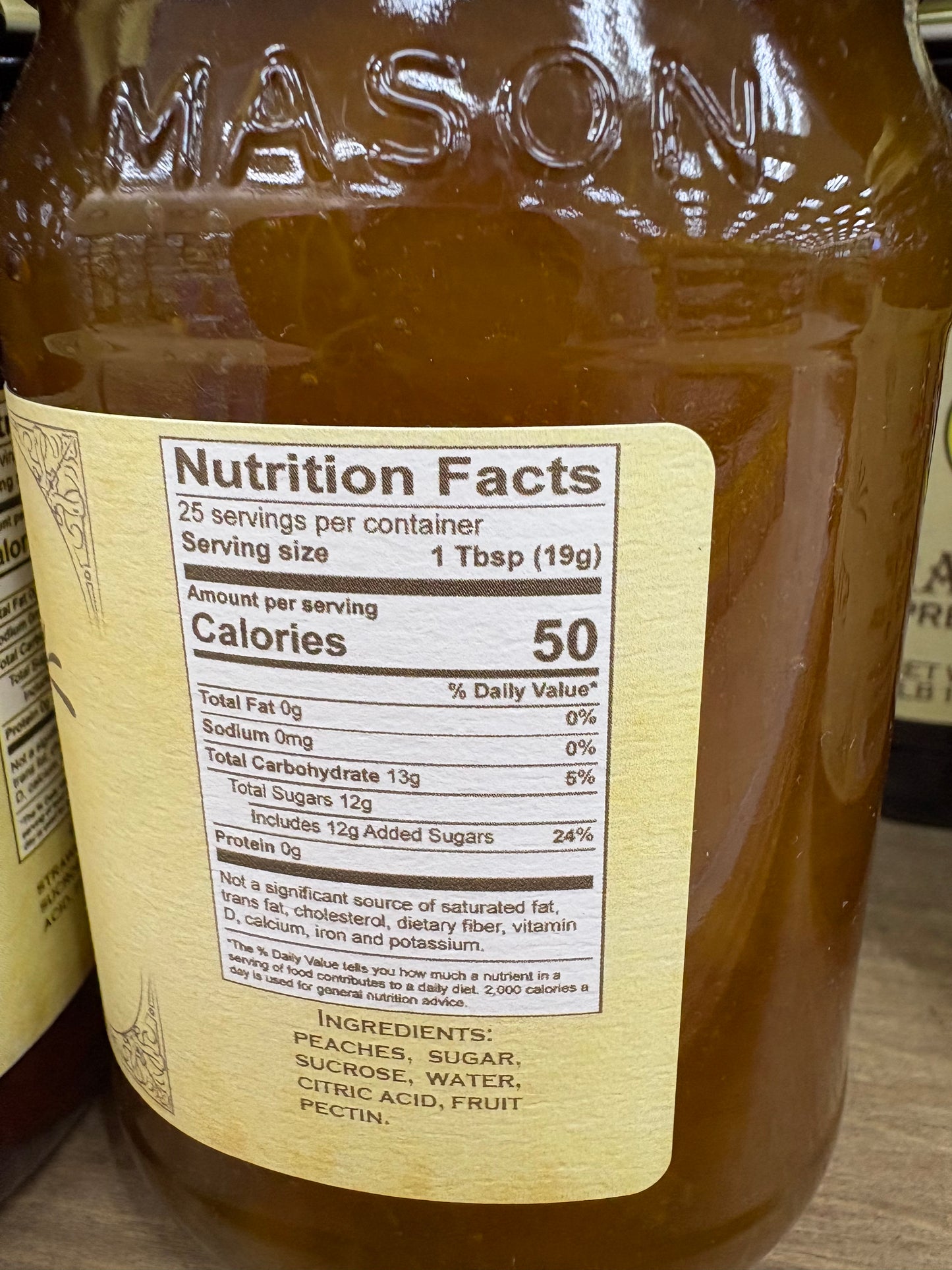 Buc-ees Peach Preserves 17.5oz Glass Jar