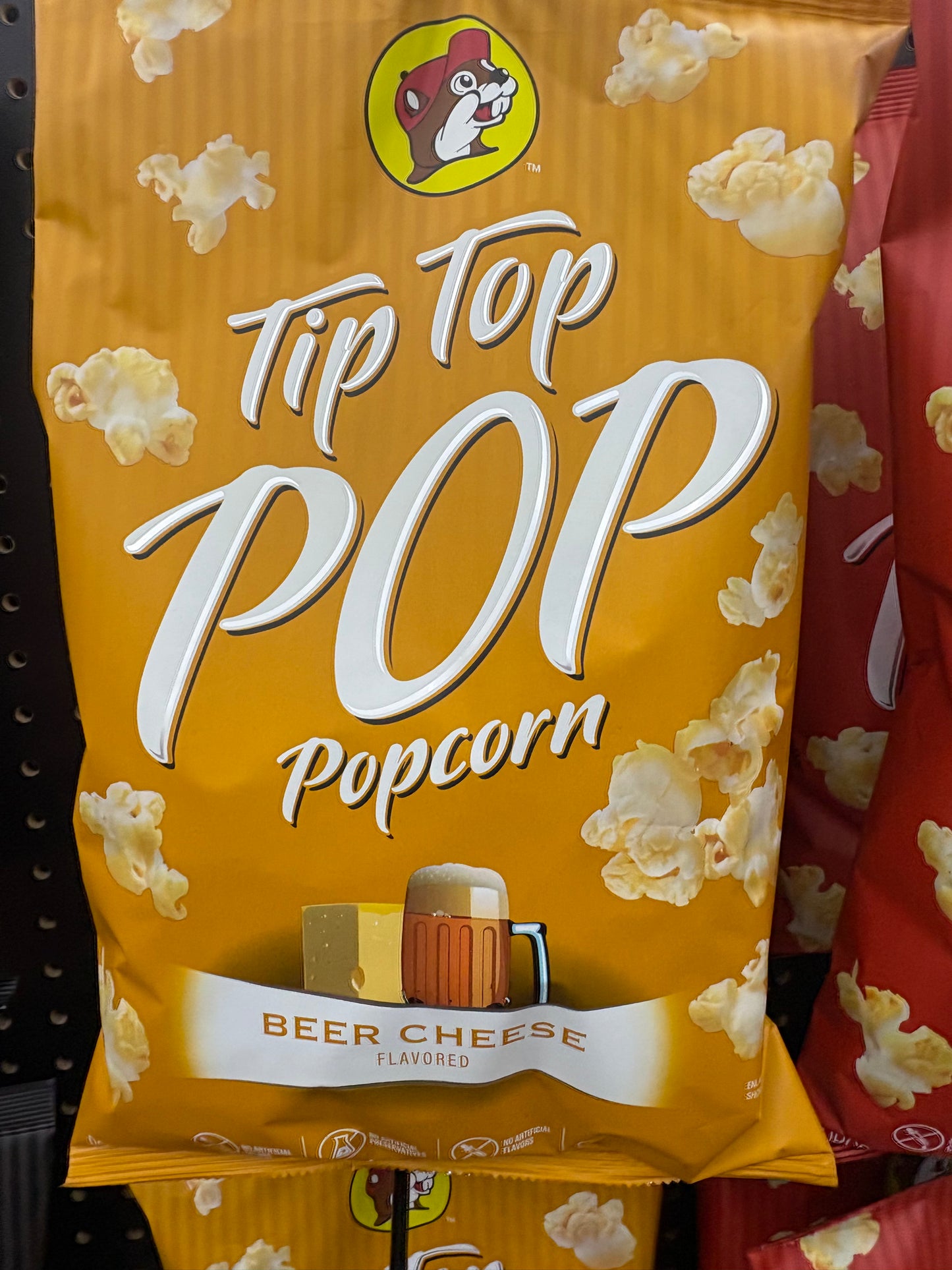 Bucees Tip Top Pop Popcorn Beer Cheese Flavor 5 ounce bag