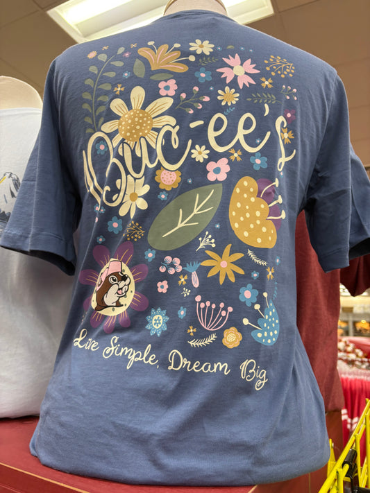 Buc-ee’s Cotton Blue Adult “Live Simple. Dream Big” T-Shirt