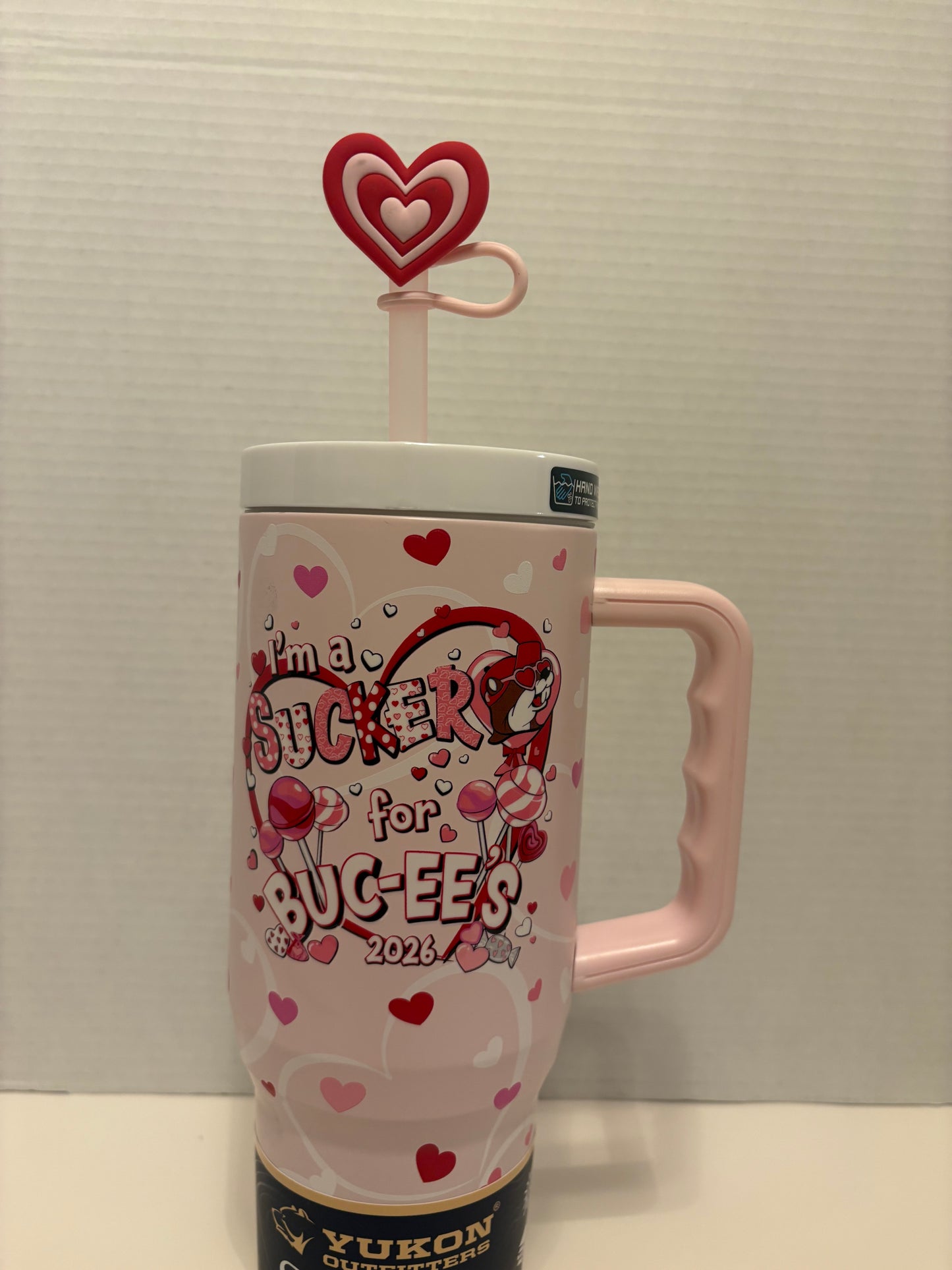 Buc-ee’s Valentine 2026 I’m a Sucker for Buc-ee’s” 40oz Tumbler with Lid and Straw