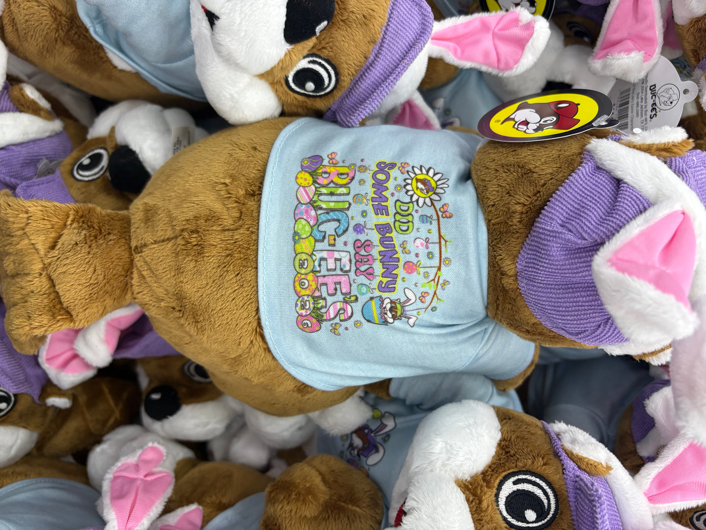 Buc-ee’s 2026 Limited Edition Easter Plush Buc-ee Beaver in T-Shirt, Visor, Bunny Ears, Slippers