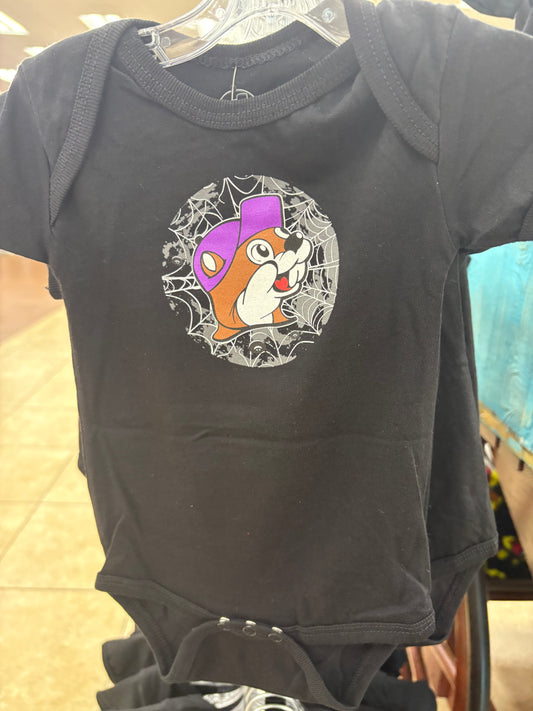 Buc-ee's Infant Limited Edition Black One Piece Glow in the Dark T-Shirt 3 mo - 18 mo.