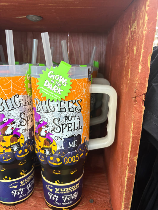 Buc-ee's Limited Edition Halloween Glow in the Dark Fit Forty 40oz Tumbler with Handle, Lid, and Straw